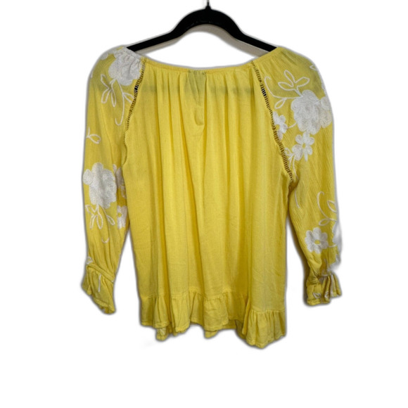 Liv Los Angeles Anthropologie Sautache Floral Peasant Top with Peplum Size S - Picture 3 of 6